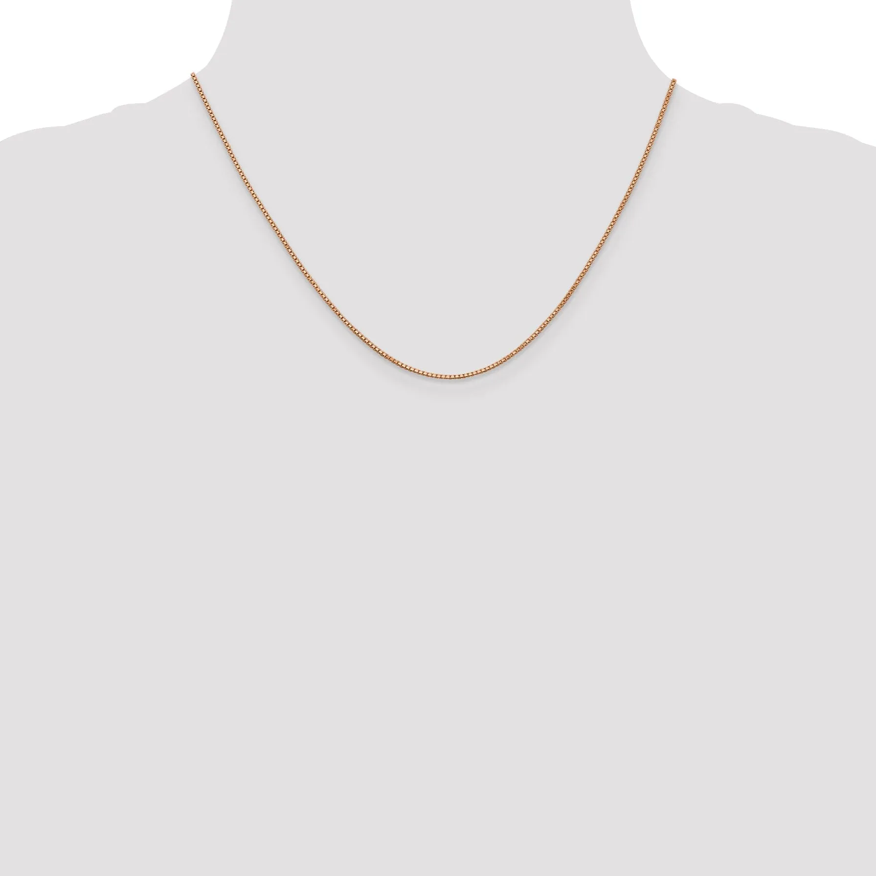 14k Rose Gold Polished 1.00mm Box Link Chain