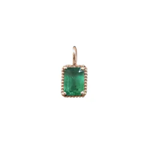 14k Rose Gold Zambian Emerald Charm