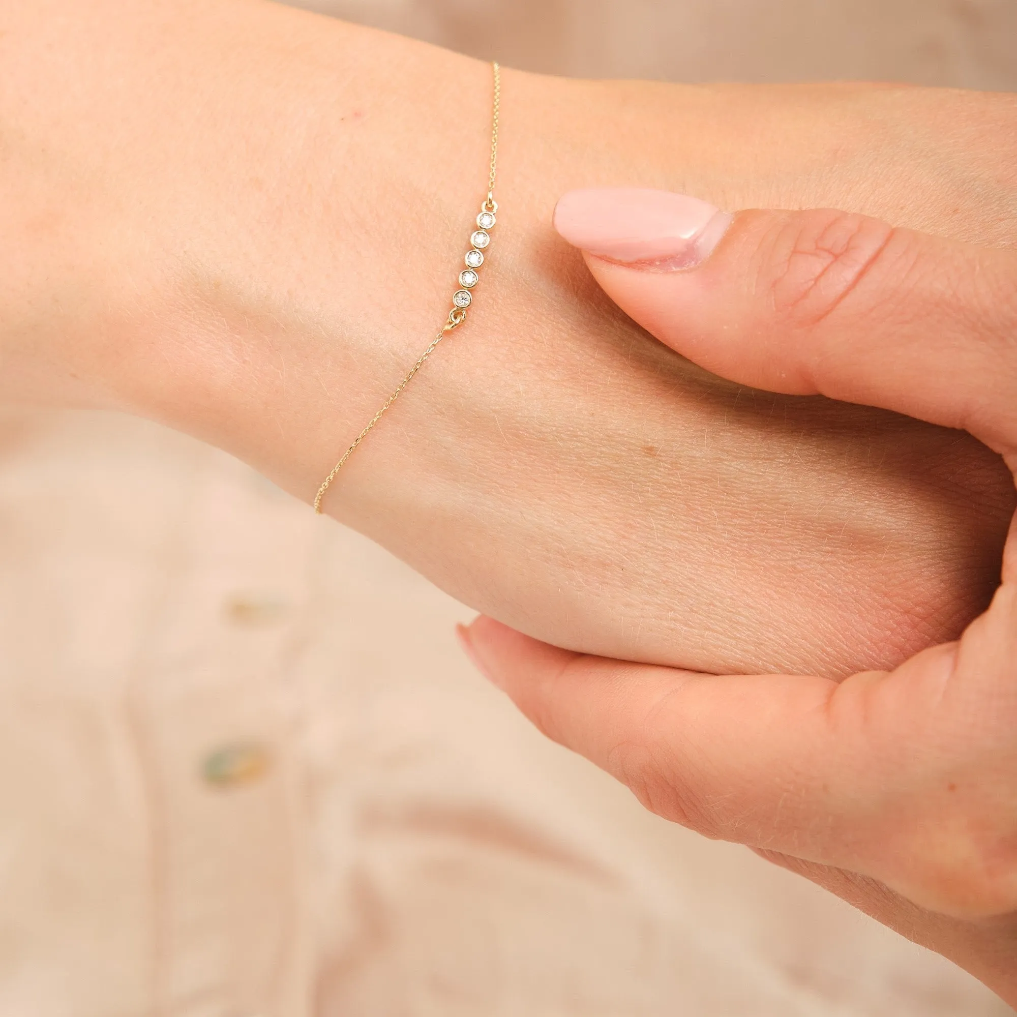 14K Solid Gold La Femme Diamond Bracelet