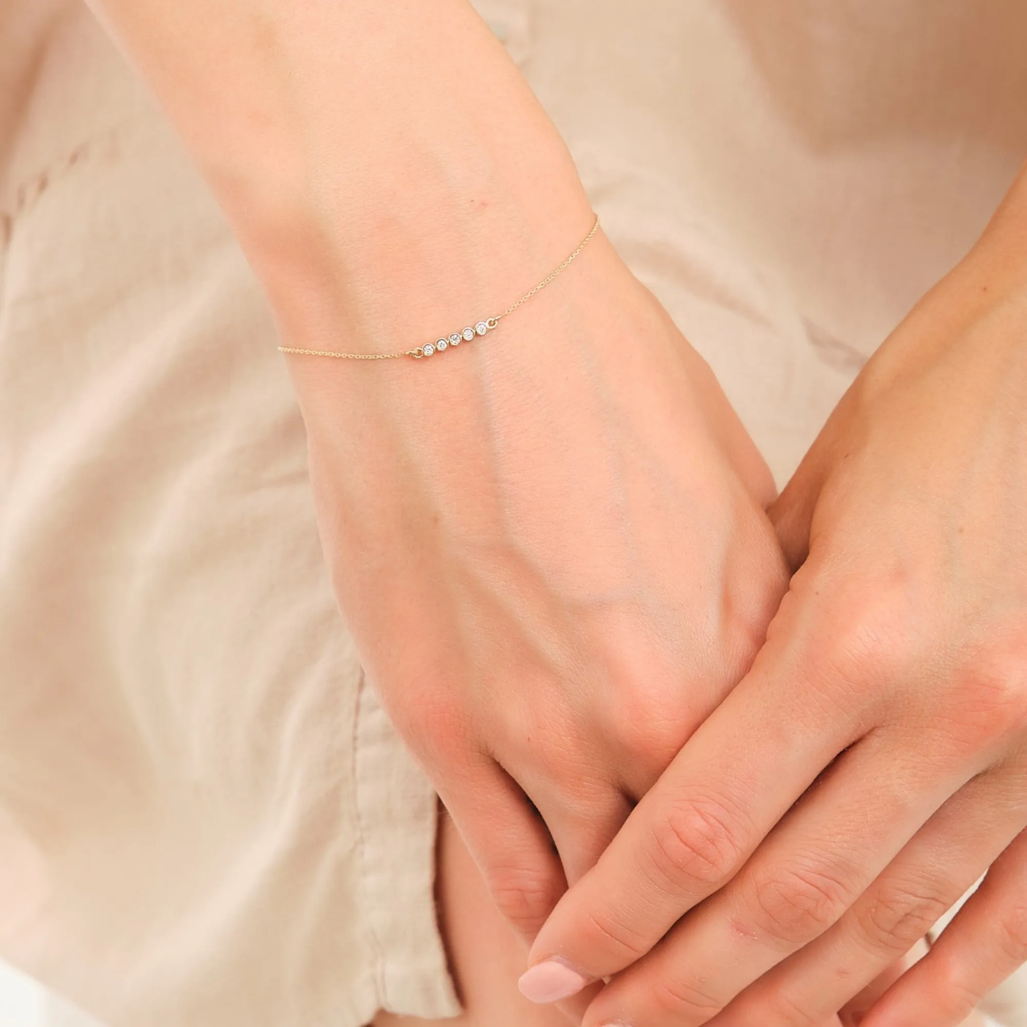 14K Solid Gold La Femme Diamond Bracelet