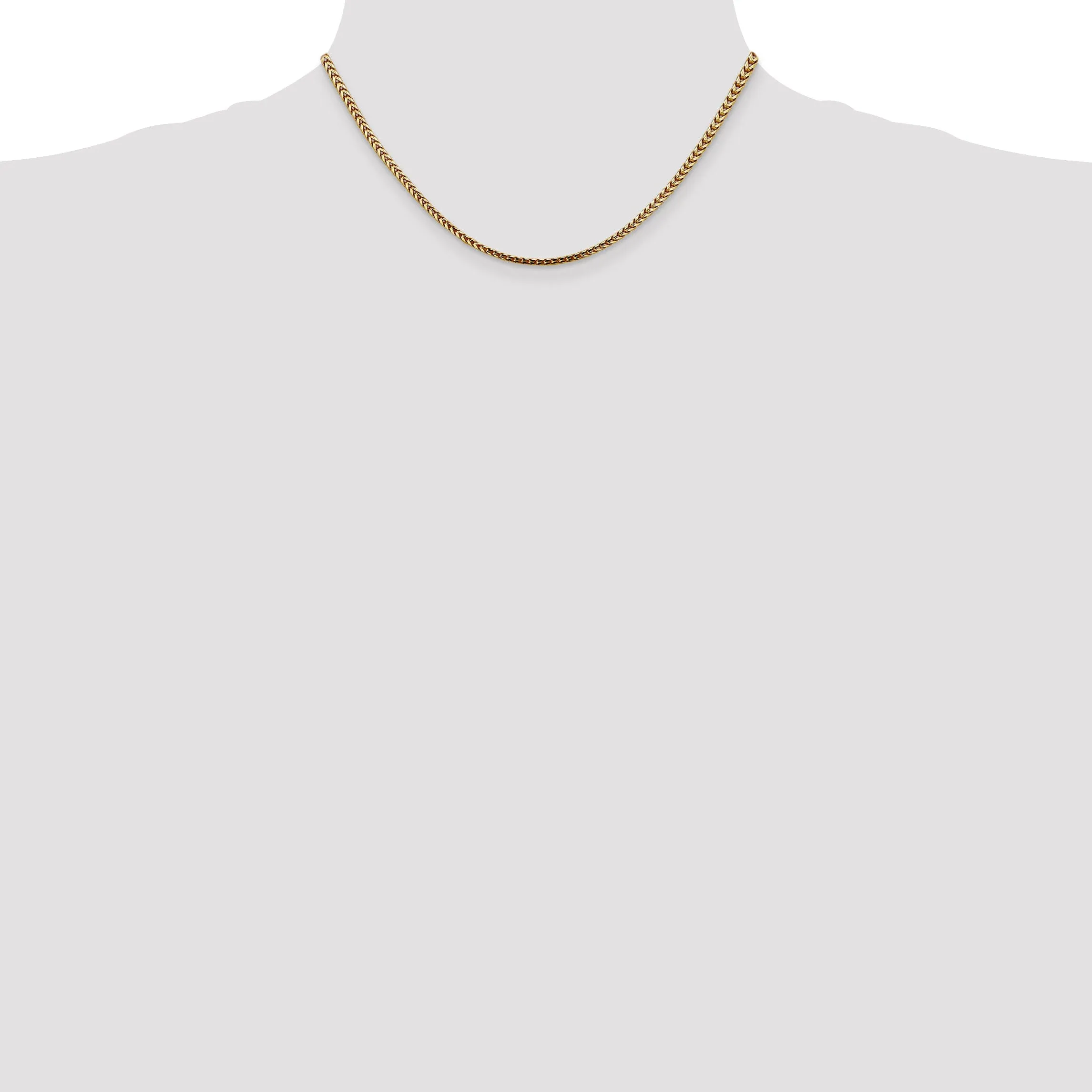 14k Yellow Gold Polished 2.50mm Franco Chain