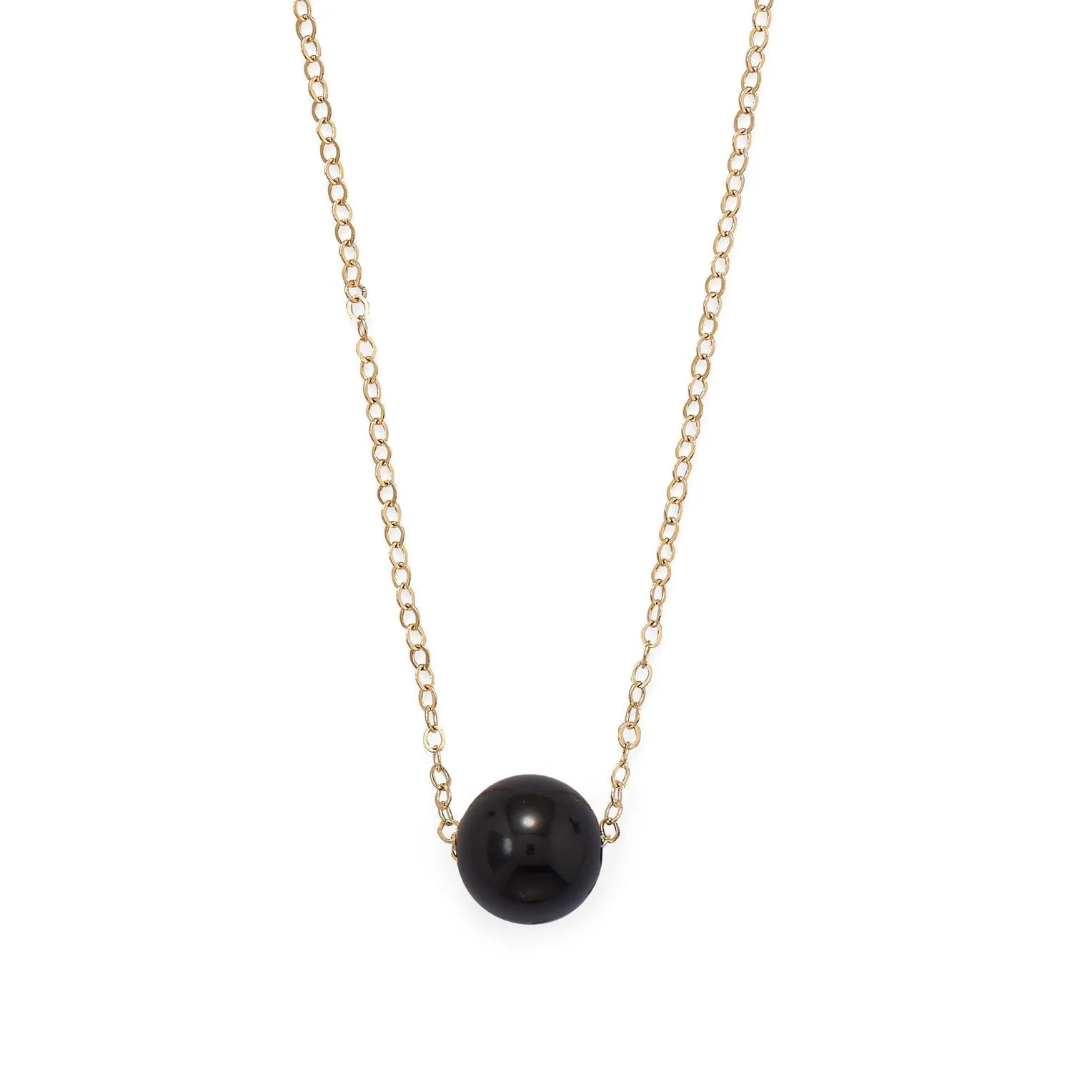 16"   2" Gold Filled Black Onyx Necklace