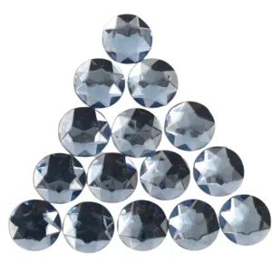 26mm Round Plastic Stones - Light Blue (Gross)