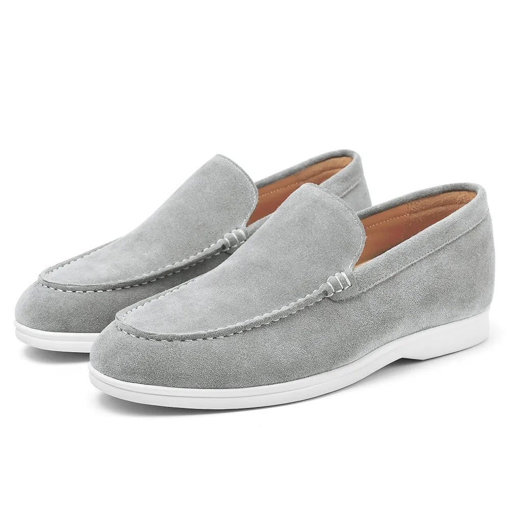 5 CM / 1.95 Inches CMR CHAMARIPA Men's Elevator Shoes - Suede Apron Toe Loafers
