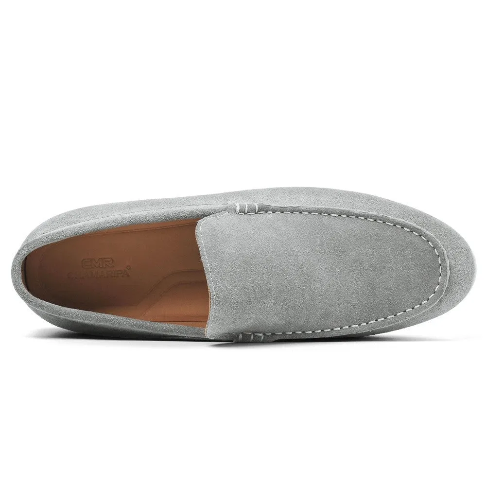 5 CM / 1.95 Inches CMR CHAMARIPA Men's Elevator Shoes - Suede Apron Toe Loafers