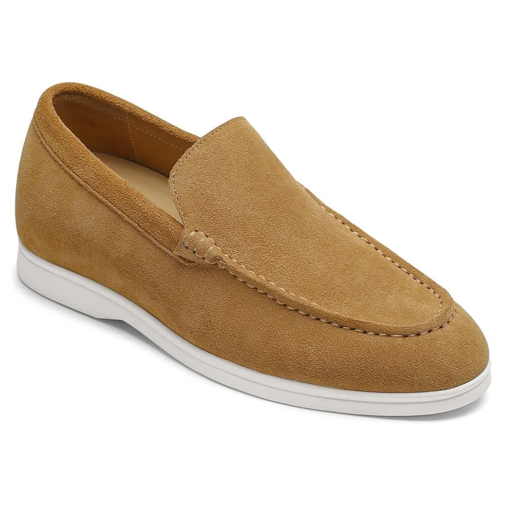5 CM / 1.95 Inches CMR CHAMARIPA Men's Elevator Shoes - Suede Apron Toe Loafers