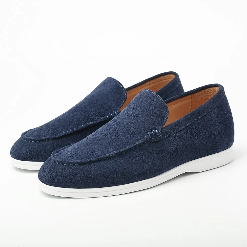 5 CM / 1.95 Inches CMR CHAMARIPA Men's Elevator Shoes - Suede Apron Toe Loafers