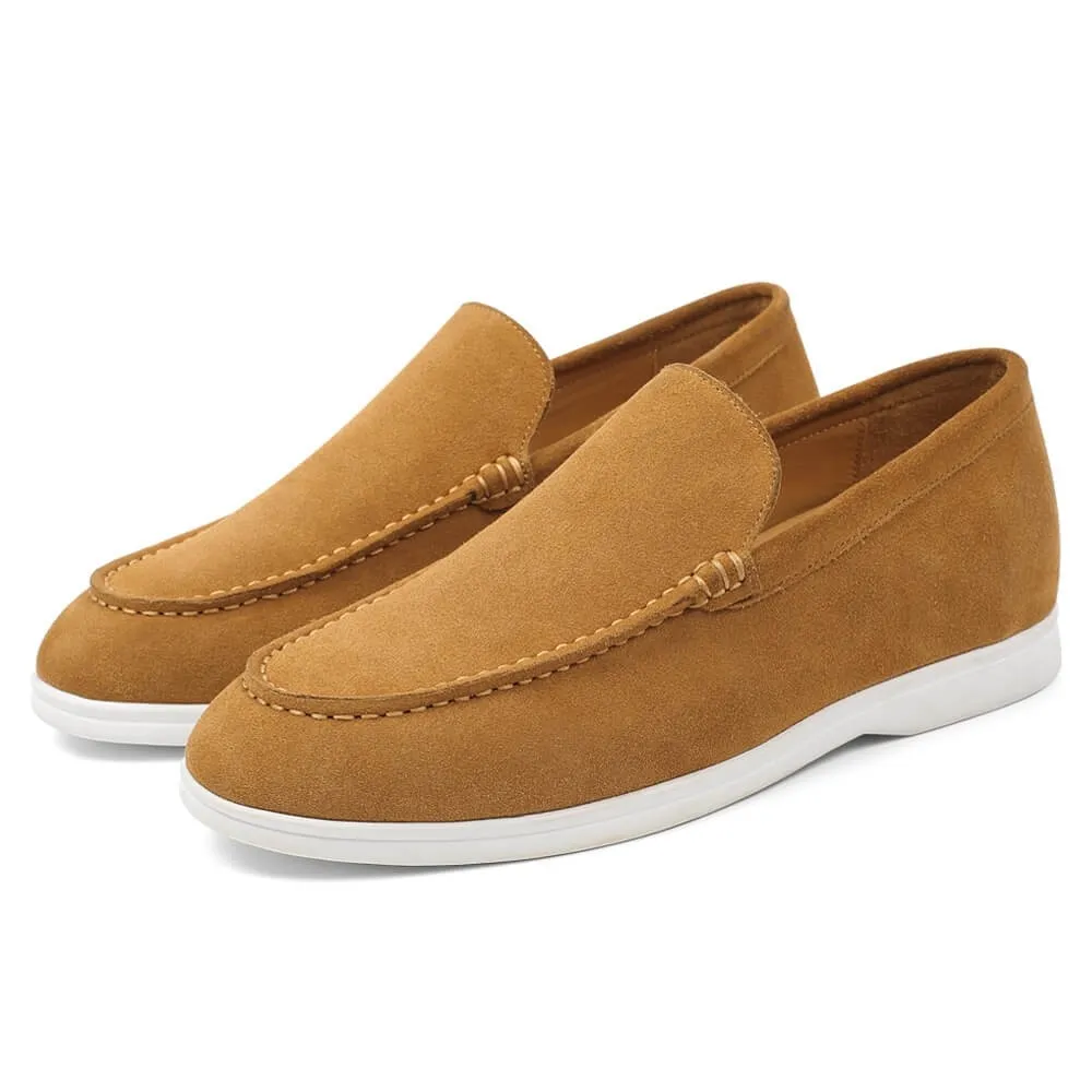 5 CM / 1.95 Inches CMR CHAMARIPA Men's Elevator Shoes - Suede Apron Toe Loafers