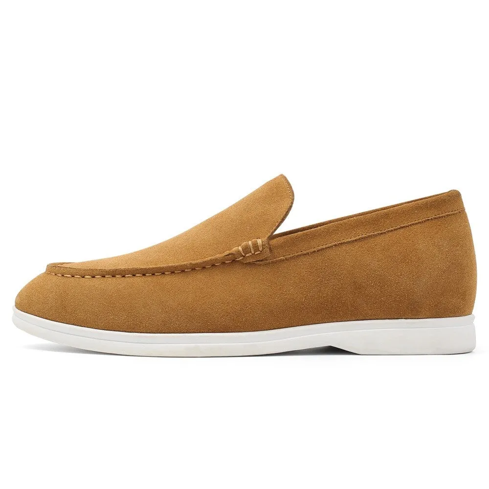5 CM / 1.95 Inches CMR CHAMARIPA Men's Elevator Shoes - Suede Apron Toe Loafers