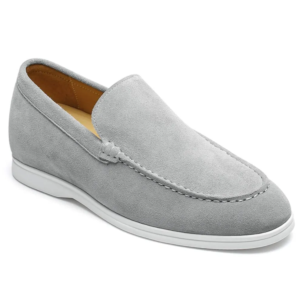 5 CM / 1.95 Inches CMR CHAMARIPA Men's Elevator Shoes - Suede Apron Toe Loafers