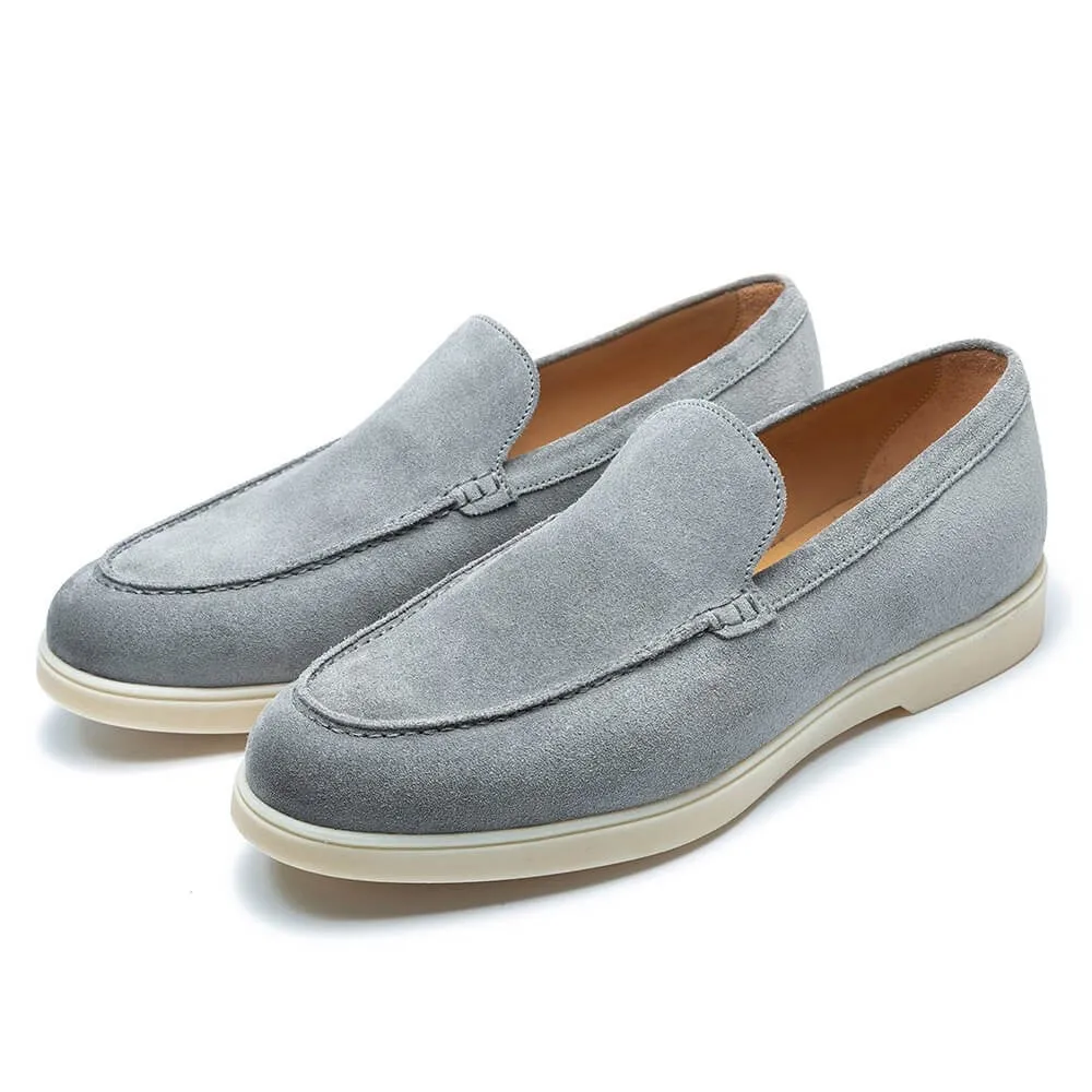 5 CM / 1.95 Inches CMR CHAMARIPA Men's Elevator Shoes - Suede Apron Toe Loafers