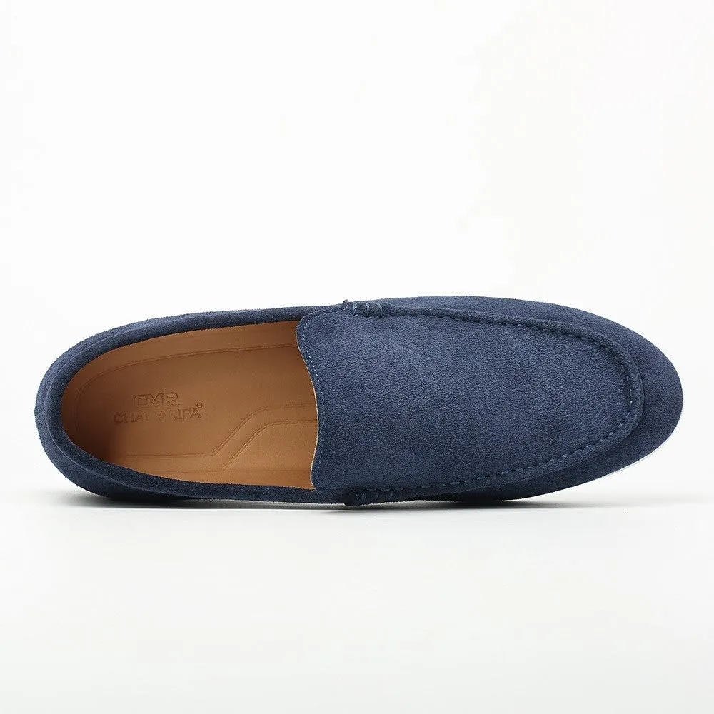 5 CM / 1.95 Inches CMR CHAMARIPA Men's Elevator Shoes - Suede Apron Toe Loafers