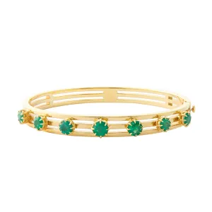 7 Stone Bangle - Emerald