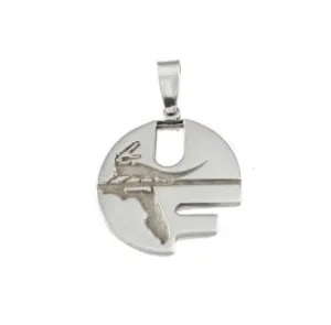 9/16" University of Florida Retro Pell Logo Pendant in Sterling Silver