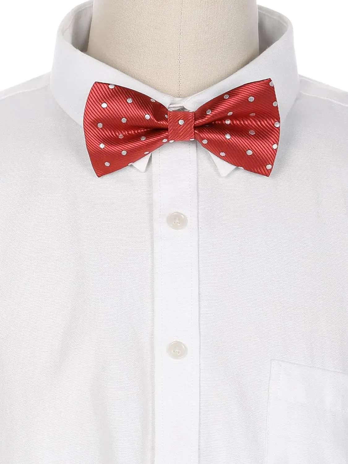Allegra K Men's Pre-Tied Adjustable Polka Dots Neck Ties Tuxedo Work Party Prom Bowtie