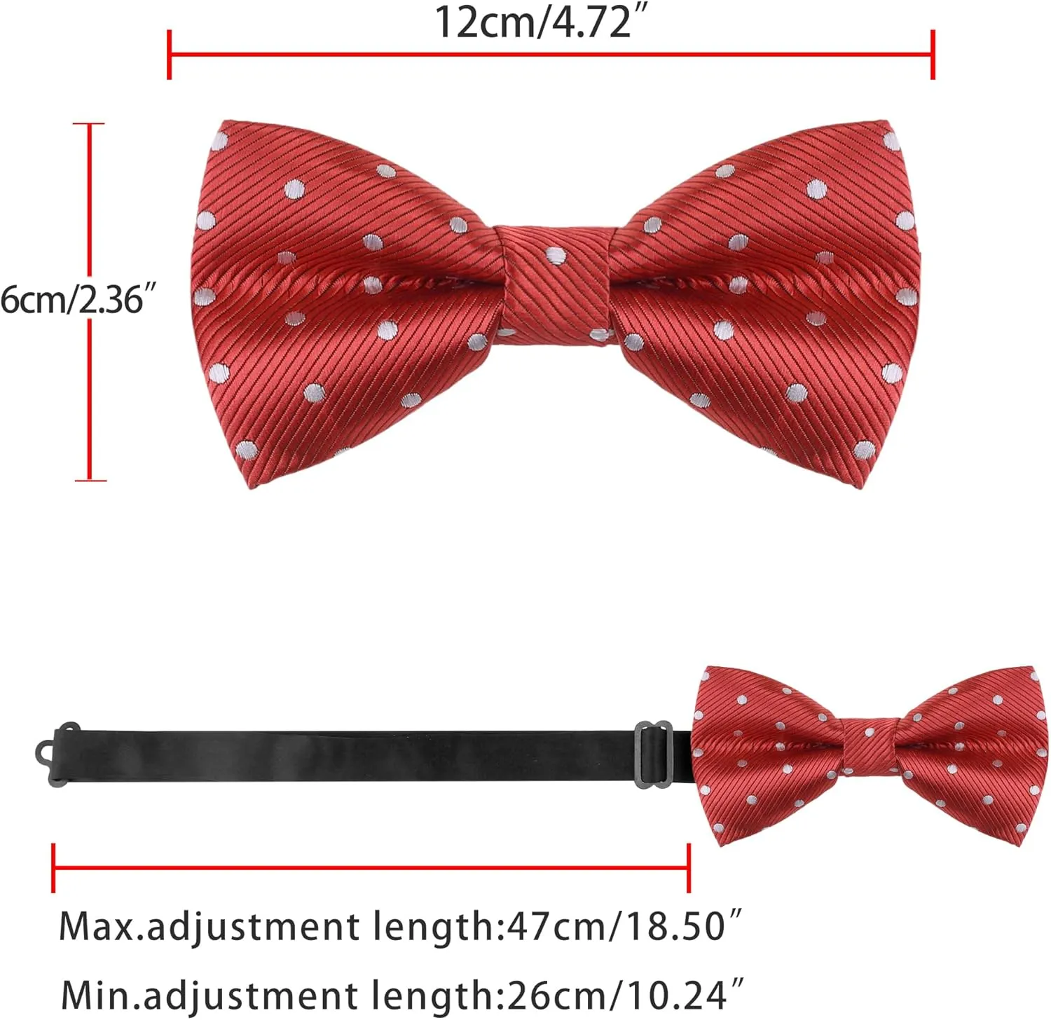 Allegra K Men's Pre-Tied Adjustable Polka Dots Neck Ties Tuxedo Work Party Prom Bowtie