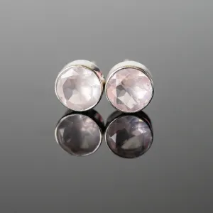 Amy Rose Quartz Round Studs