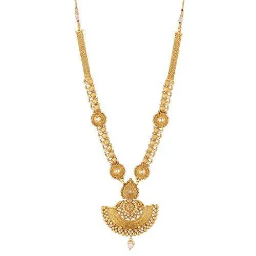 Apara South India Long Haram Mala with American Diamond and Pearl for Women