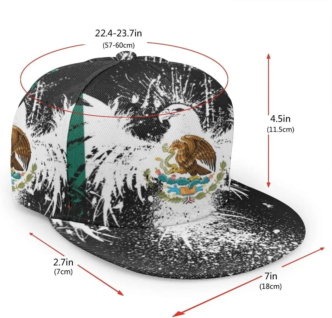 Baseball Cap Men Women - Rainbow Tie Dye Adjustable 3D Printed Snapback Flat Bill Hip Hop Hat