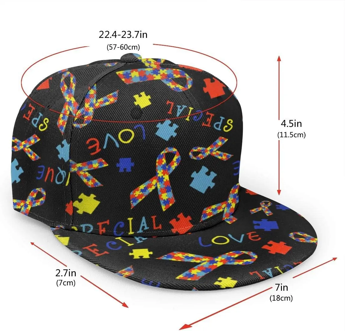 Baseball Cap Men Women - Rainbow Tie Dye Adjustable 3D Printed Snapback Flat Bill Hip Hop Hat