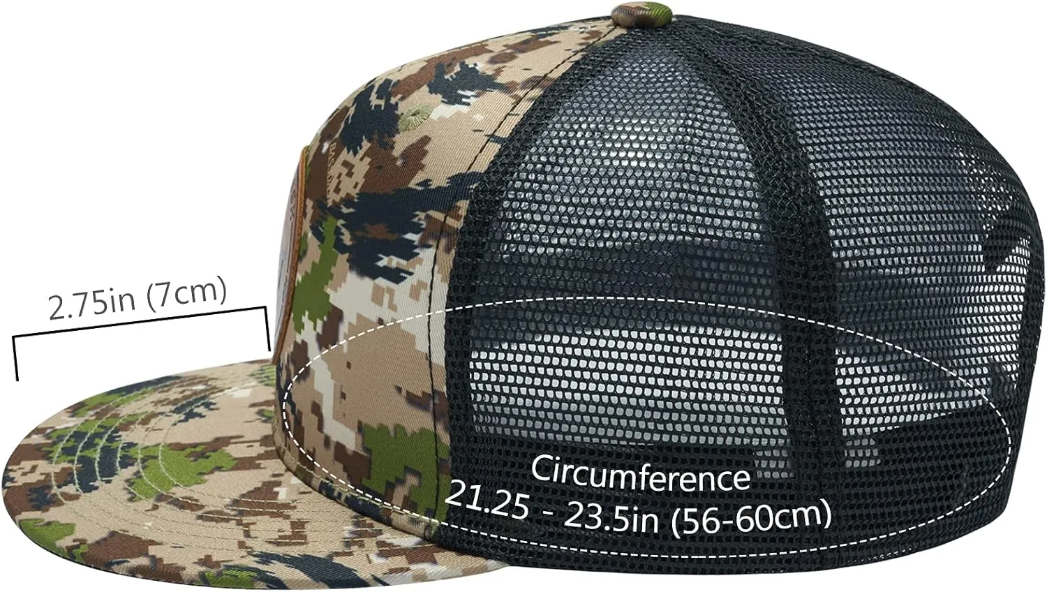 BASSDASH Flat Brim Trucker Cap Adjustable Snapback Hat Mesh Back for Men Women
