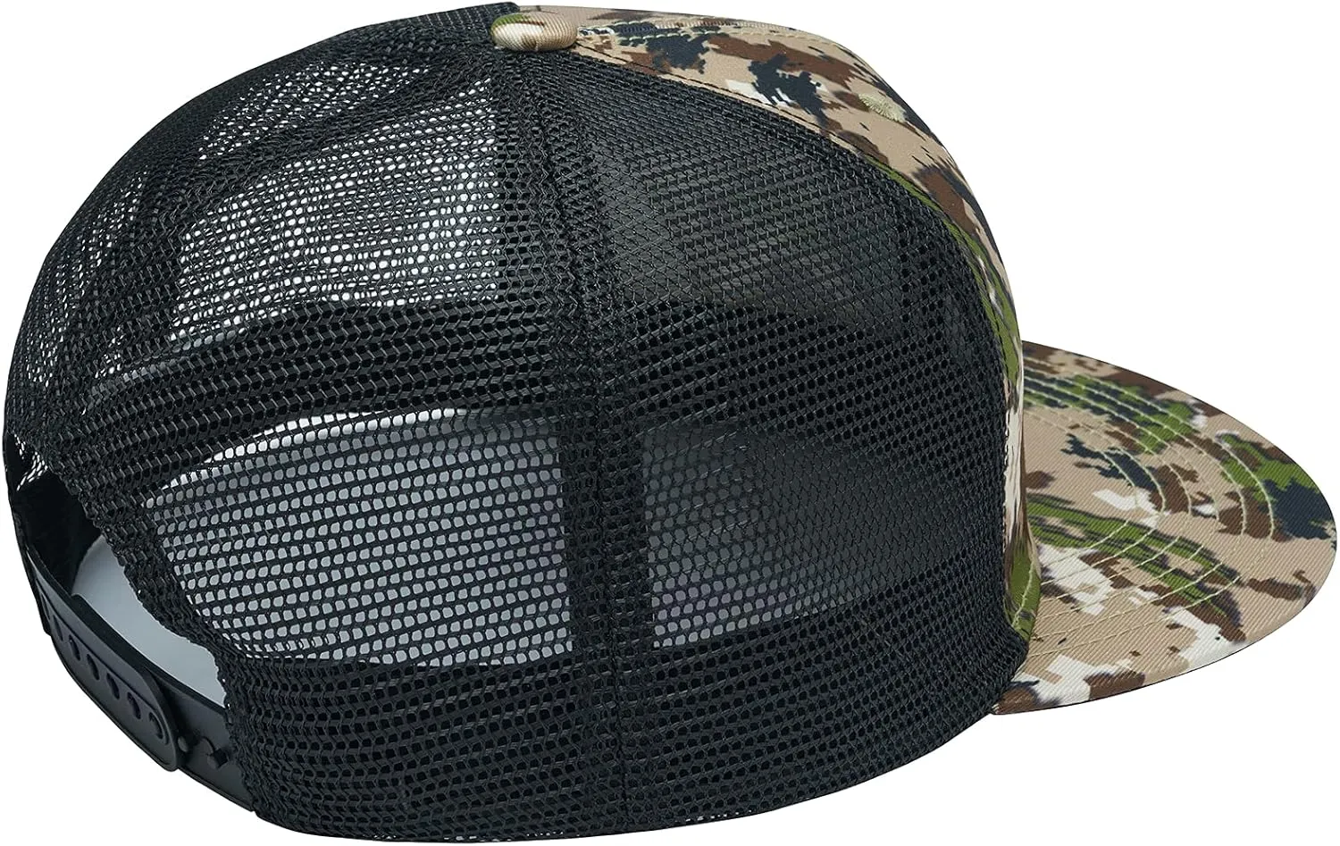 BASSDASH Flat Brim Trucker Cap Adjustable Snapback Hat Mesh Back for Men Women