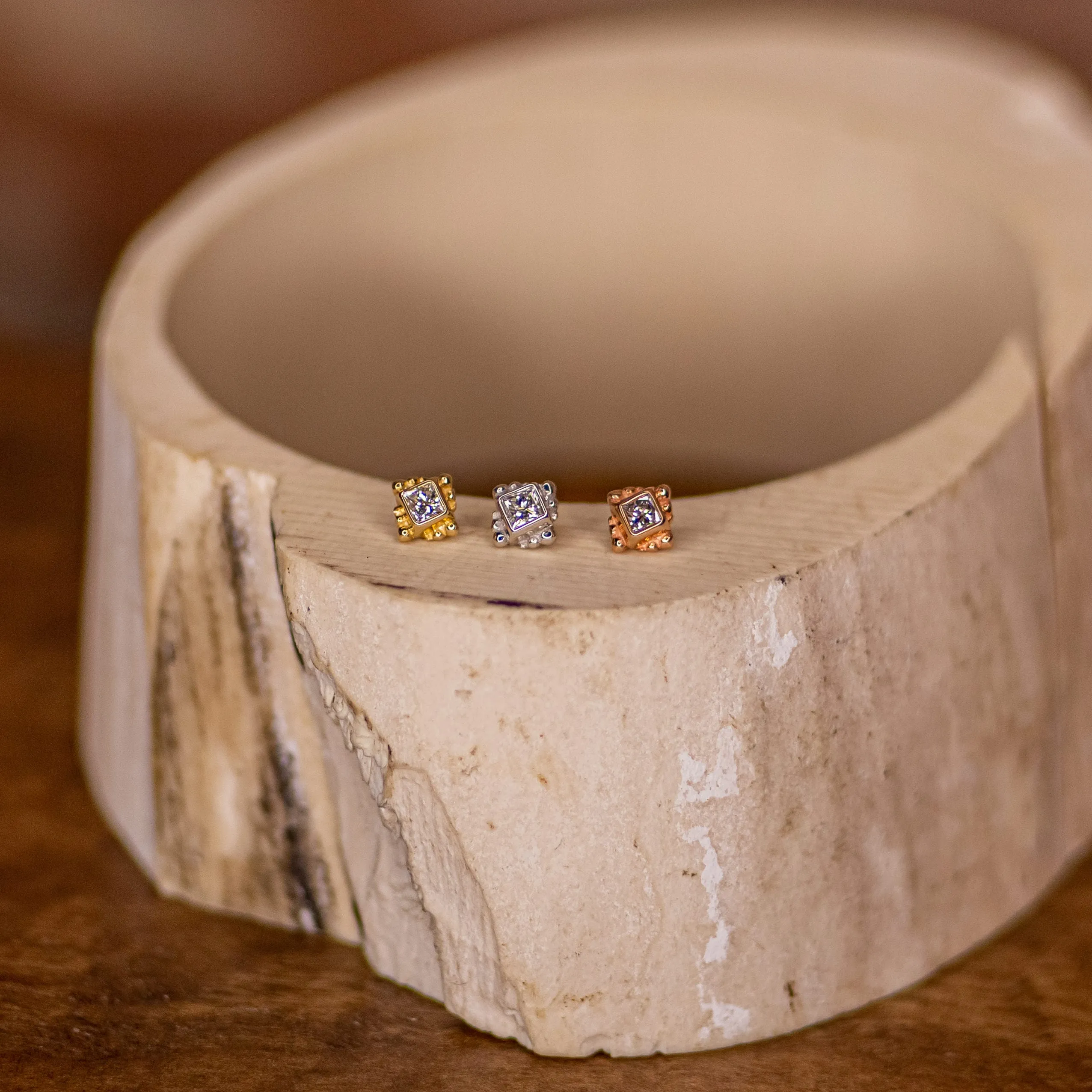 Beaded Princess in Rose Gold- GENUINE DIAMONDS