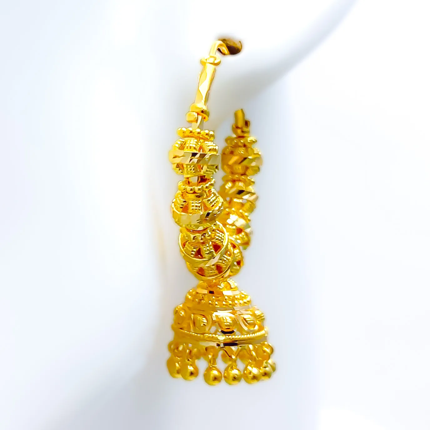 Beautiful Chandelier 22K Gold Bali Earrings