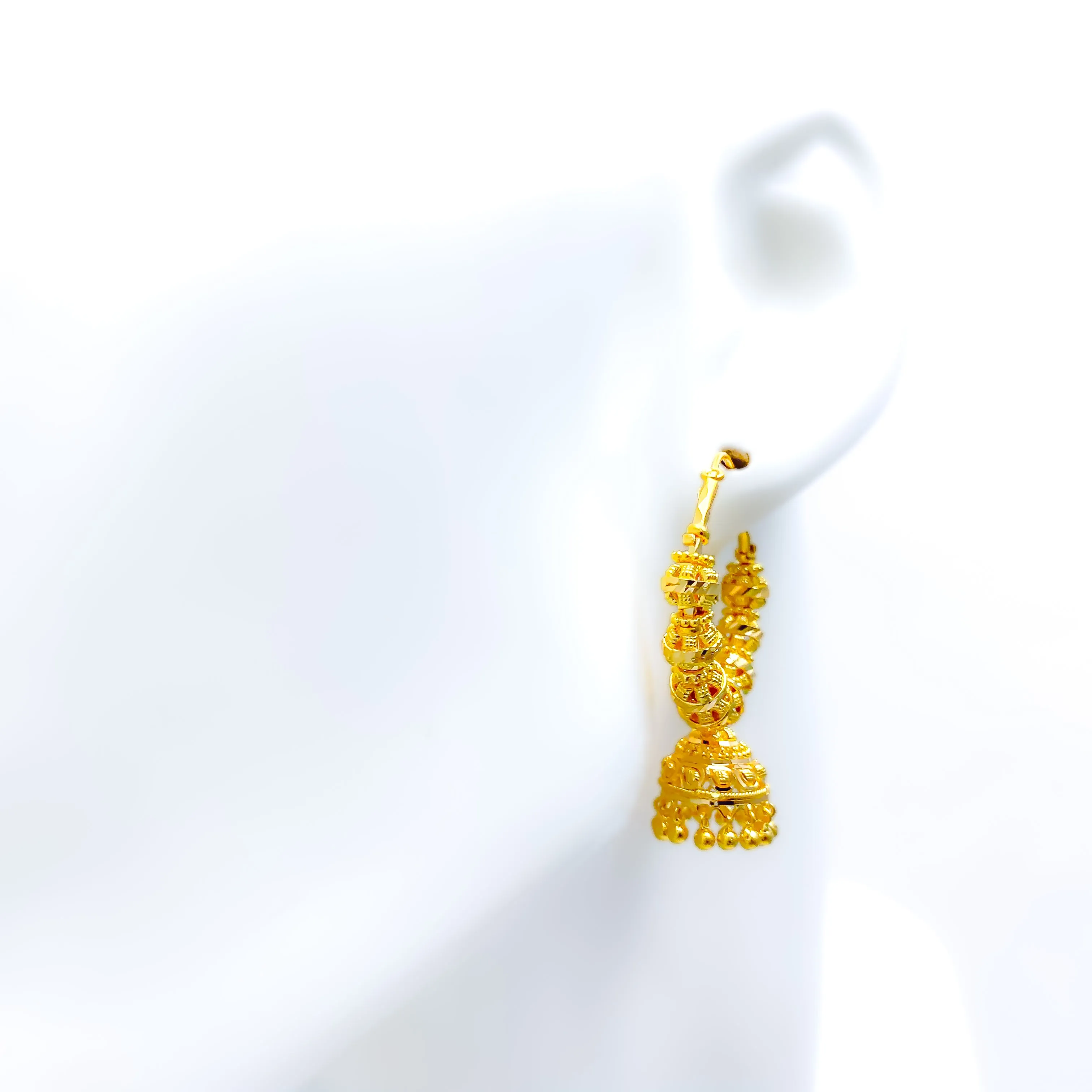 Beautiful Chandelier 22K Gold Bali Earrings