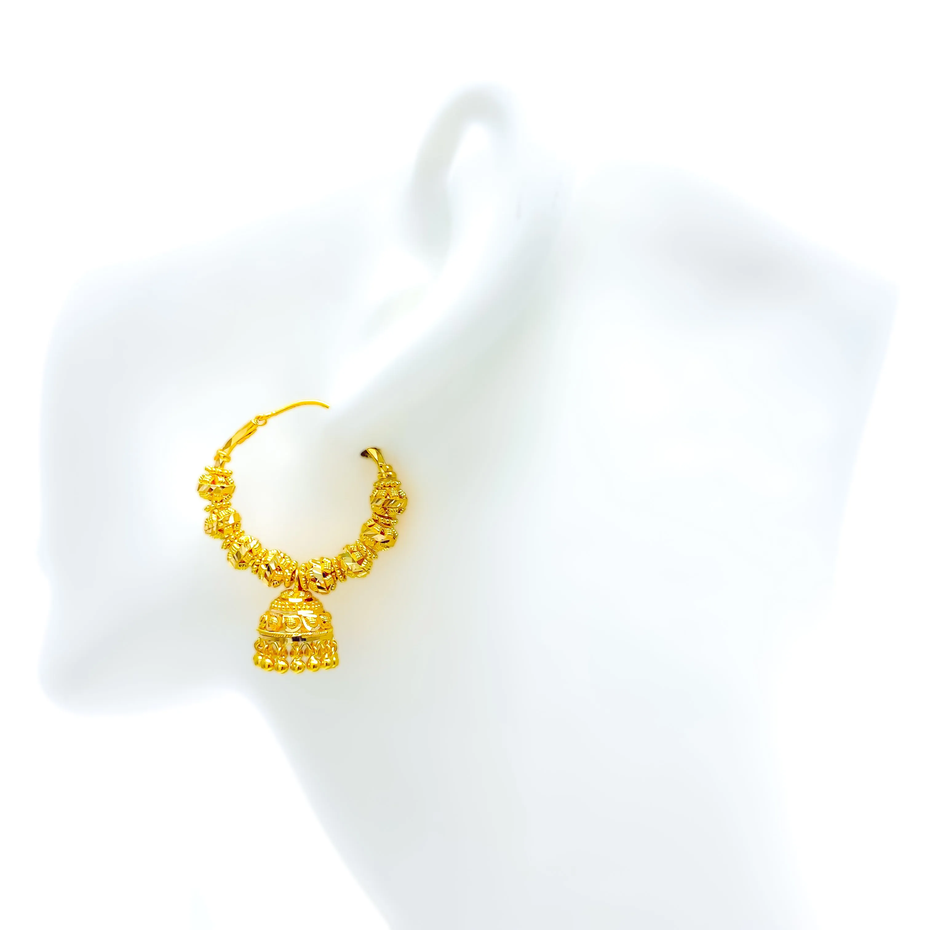 Beautiful Chandelier 22K Gold Bali Earrings