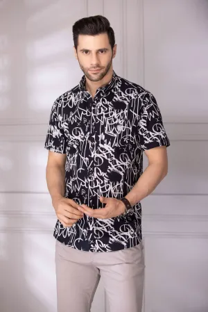 Black and White half sleeve shirt