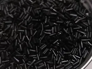 Black Opaque Pipe / Bugle Glass Seed Beads