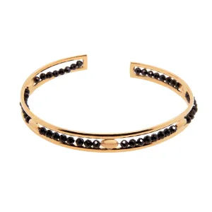 Bliss Black Spinel Cuff Bracelet