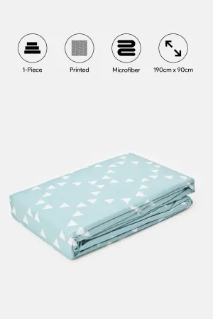 Blue Geometric Printed Fitted Sheet (Single Size)