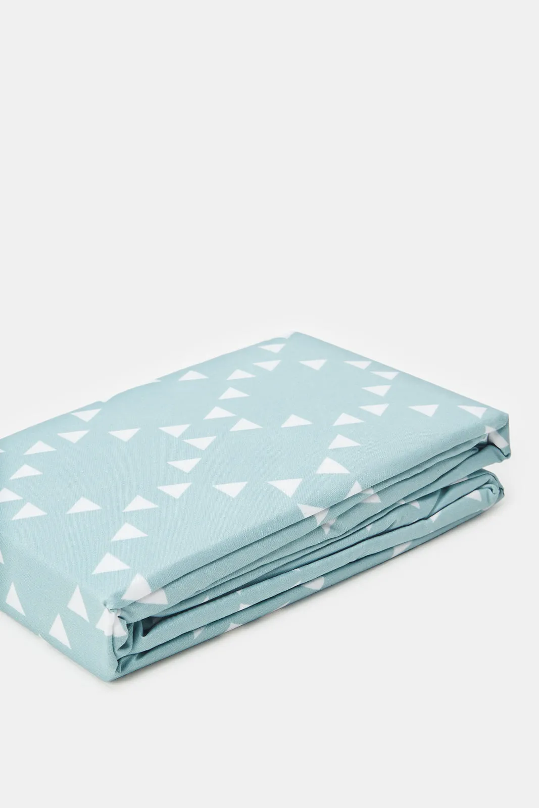 Blue Geometric Printed Fitted Sheet (Single Size)