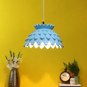 BLUE Metal Hanging Light - JNO-03-bl-wh - Included Bulb