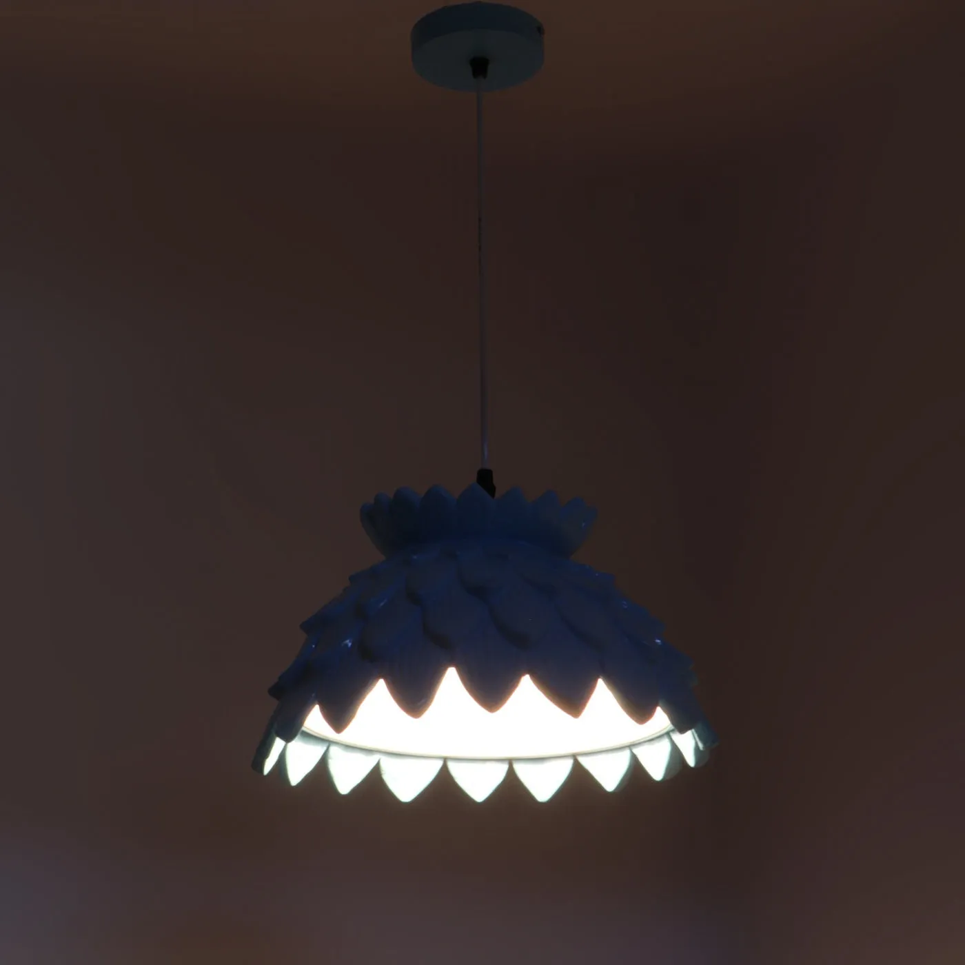 BLUE Metal Hanging Light - JNO-03-bl-wh - Included Bulb