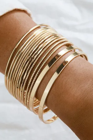 Blue Zone Planet |  14 Bracelet Set Ornaments Bohemian Style Multi-Layer Alloy Lady Bracelet
