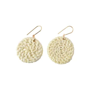 Bohemian Wood Straw Rattan Earrings