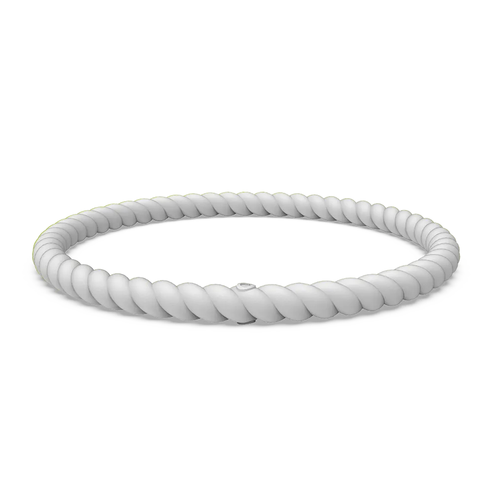 Braided Stackable Silicone Bracelet - Misty Grey