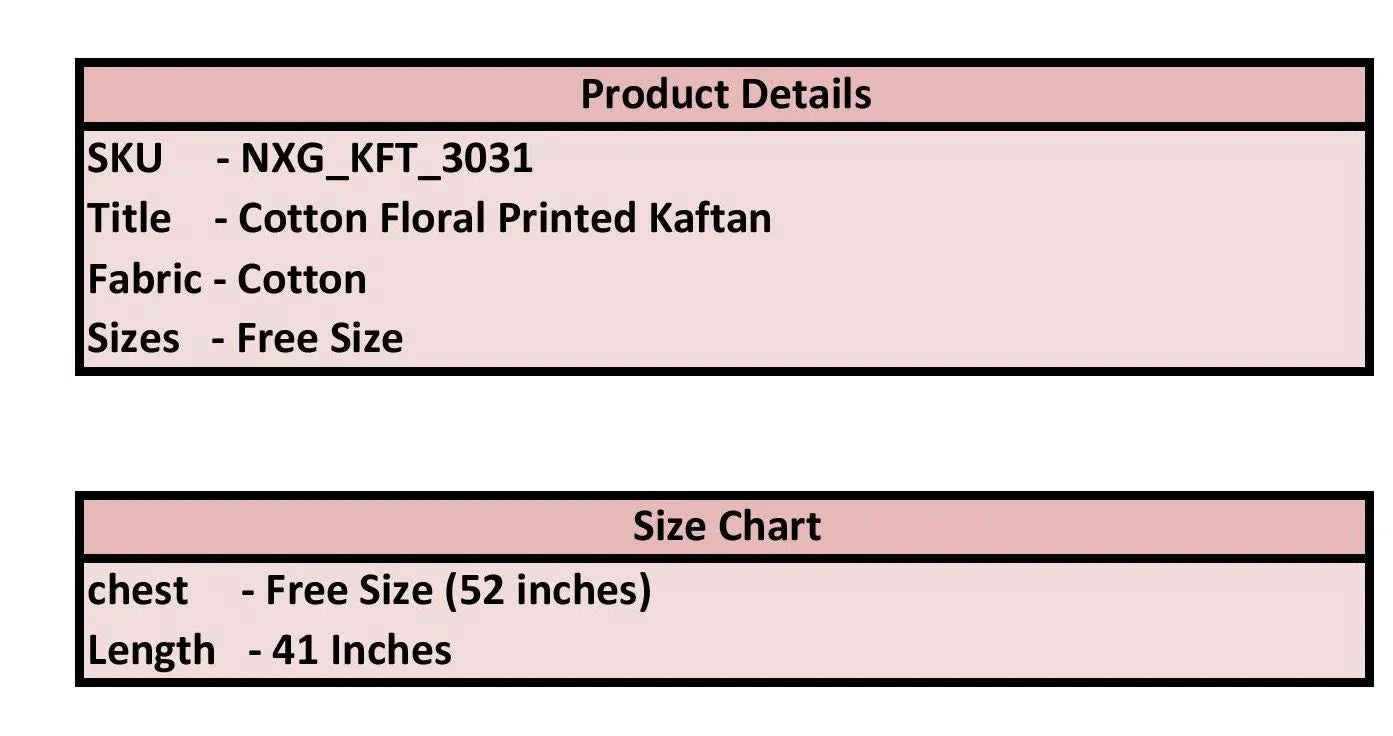 Cotton Floral Printed Kaftan