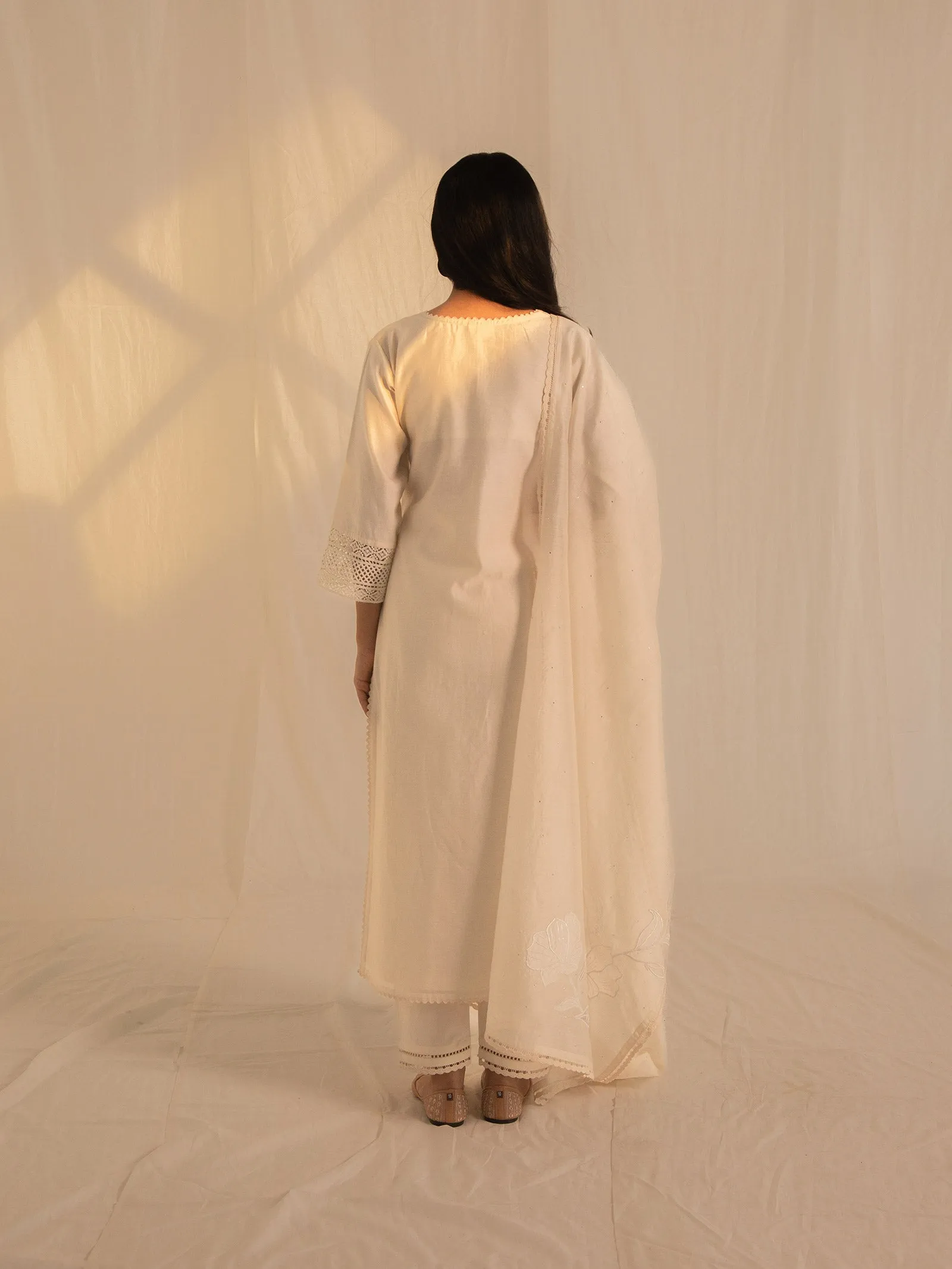 Cream Bisque Chanderi Kurta