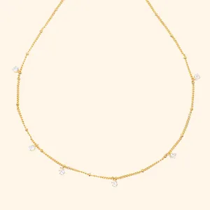 Crystal Bezel Bubble Necklace Choker