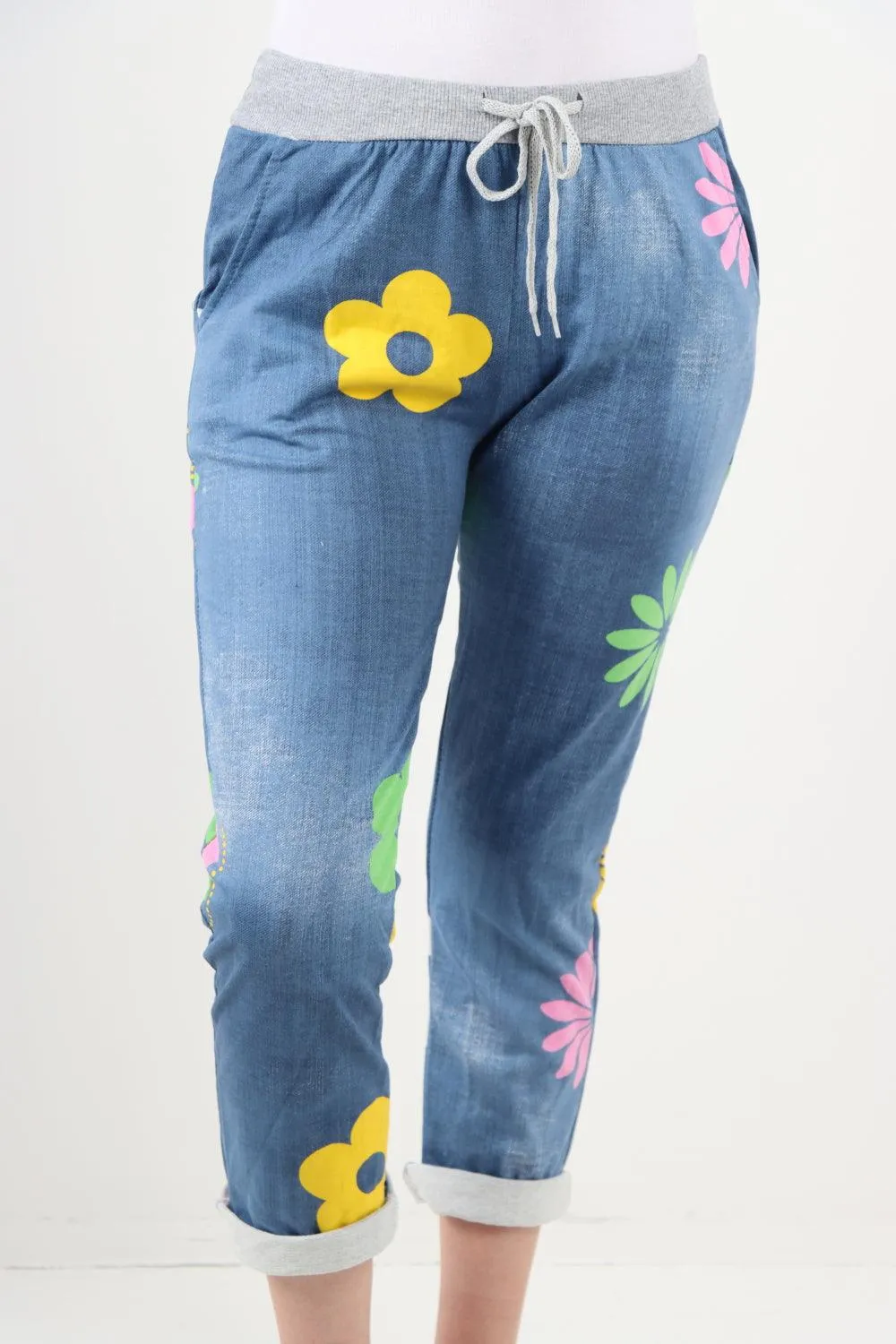 Ditsy Floral Printed Cotton Trousers