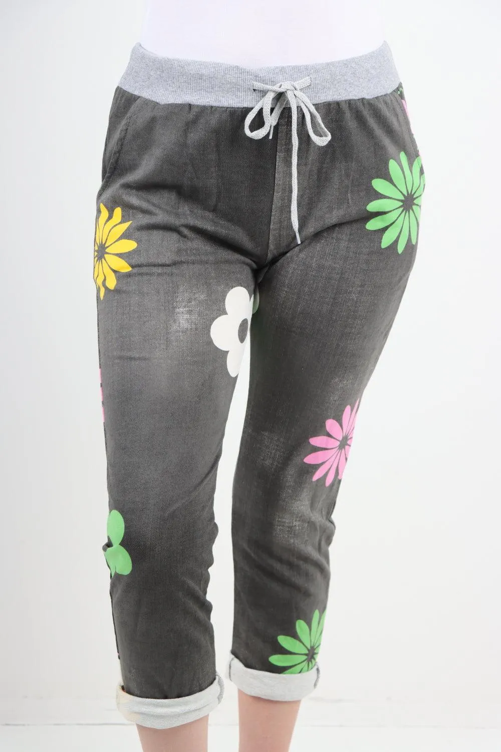 Ditsy Floral Printed Cotton Trousers