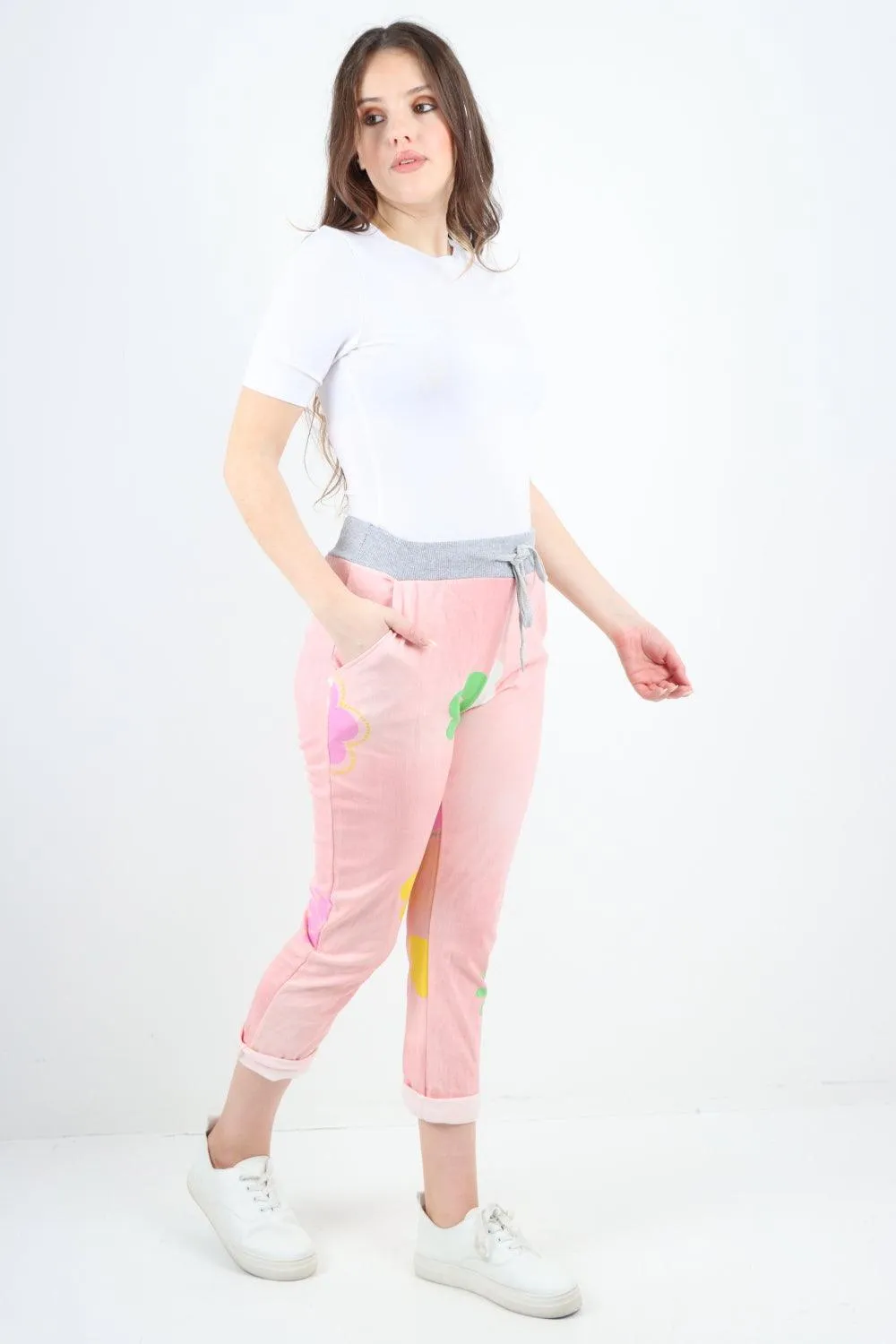 Ditsy Floral Printed Cotton Trousers