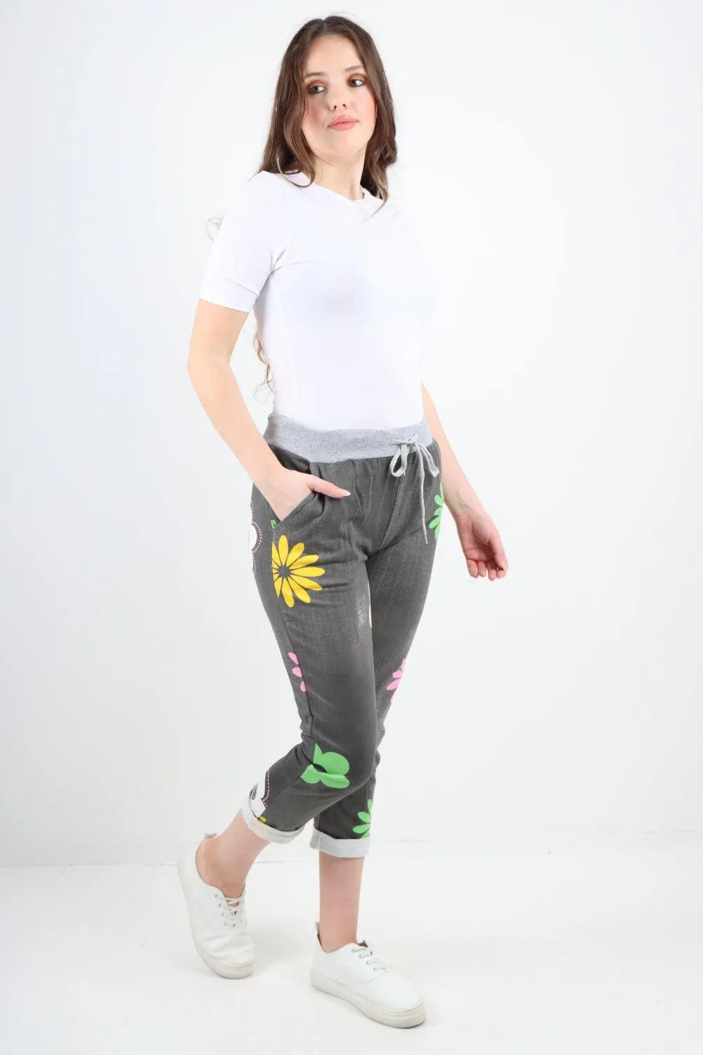 Ditsy Floral Printed Cotton Trousers