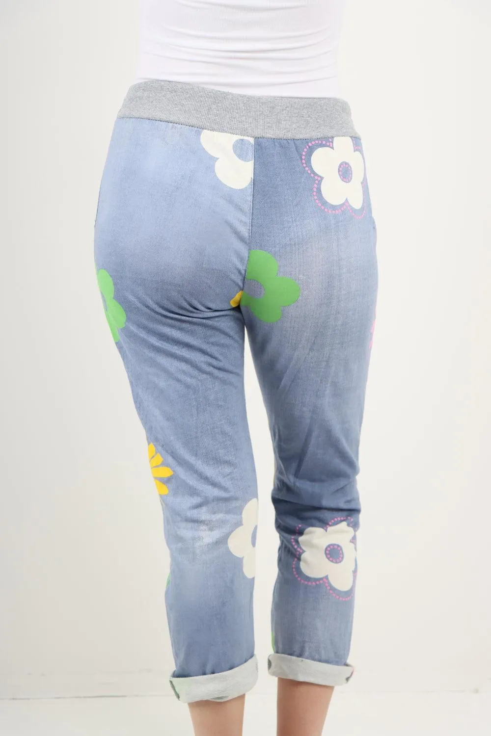 Ditsy Floral Printed Cotton Trousers