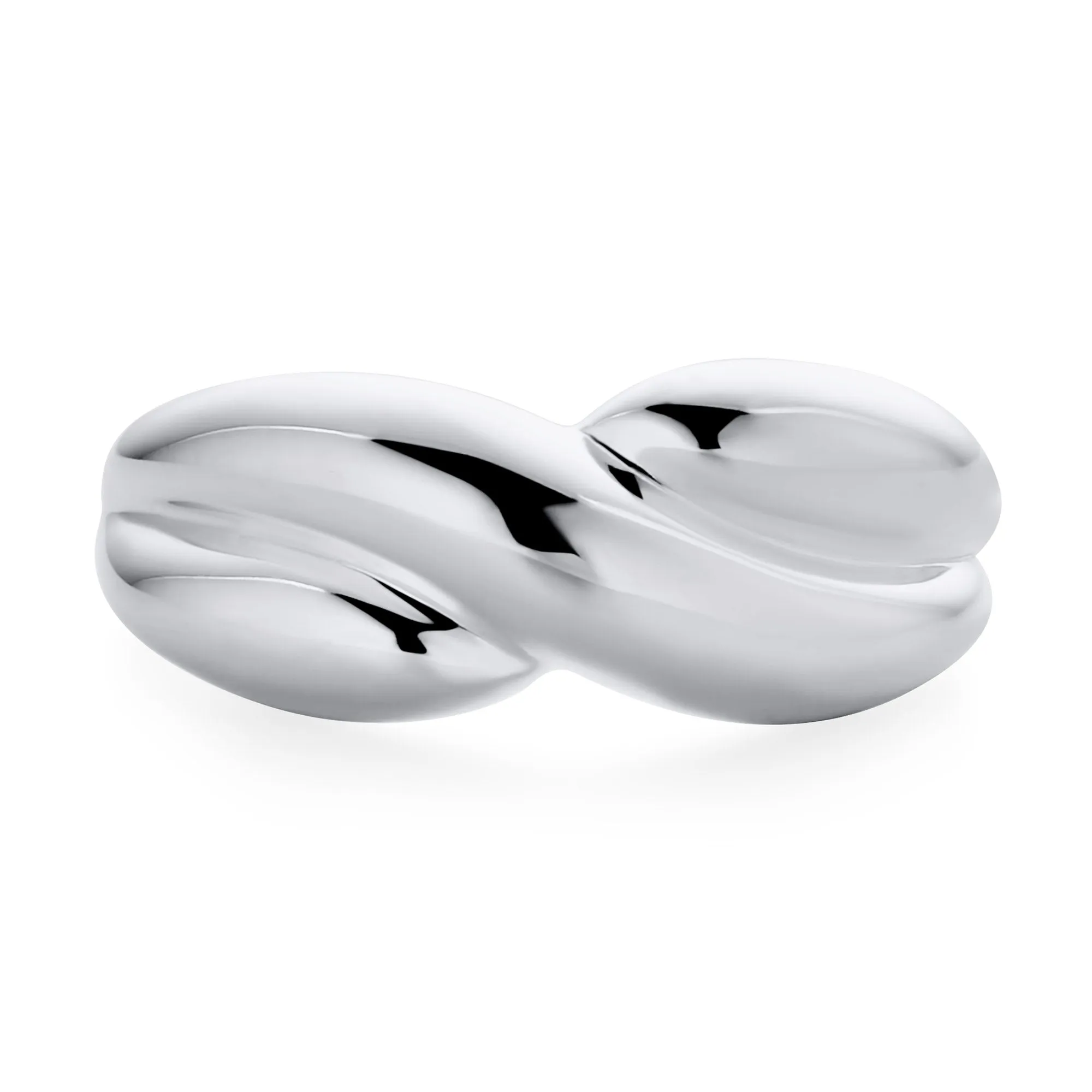 Dome Twisted Love Knot Infinity Band Silver Ring Sterling Criss Cross