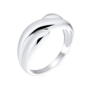 Dome Twisted Love Knot Infinity Band Silver Ring Sterling Criss Cross